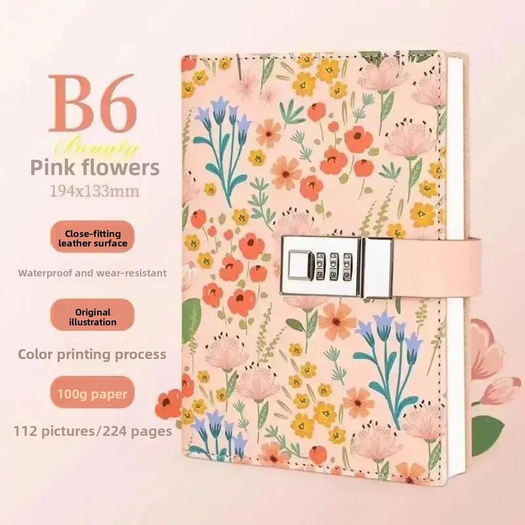 Codebook with Lock Diary Creative High Value Notebook Book Simple Literary Exquisite Notepad