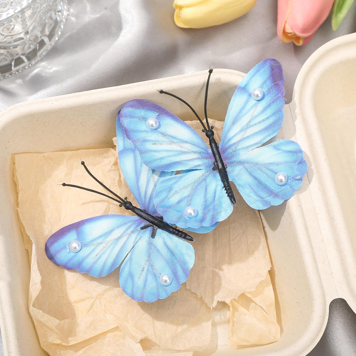 

AWAYTR Pearl Butterfly Duckbill Hairpin Artificial Plastic Hair Clips Valentine Headwear Girl Hair Accessories Festival Gift