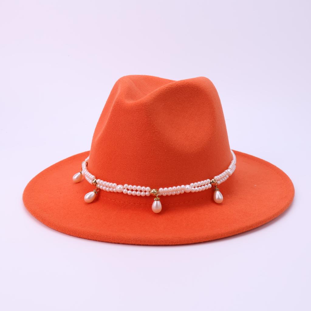 New European and American women's big-brimmed top hat British retro accessories jazz hat men's woolen felt hat sun hat