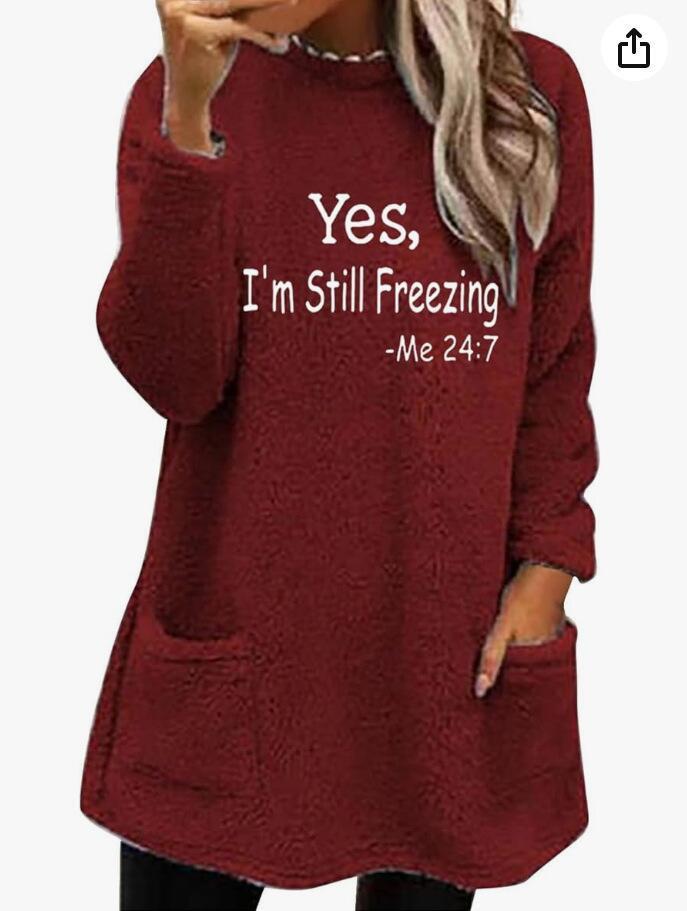 

Женская одежда Свободные толстовки с длинным рукавом и принтом букв и цифр, двухсторонний бархатный карман, круглый вырез, толстовка XXXL бордовый