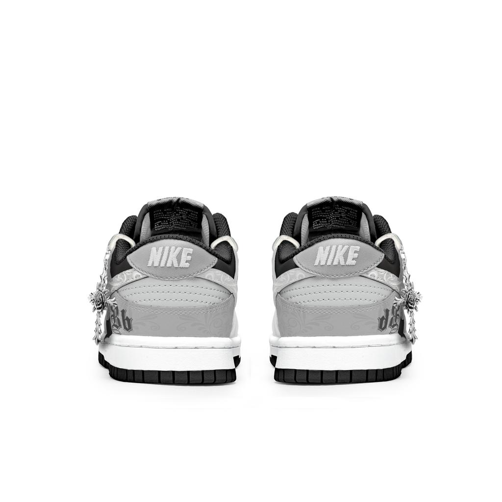 Nike Dunk Freedom Panda, Inima lui Rose Rezistente la Alunecare Rezistente la Abraziune Pantofi de Skateboard Joși Unisex Negru Alb DD1391-100(Echipa202-)