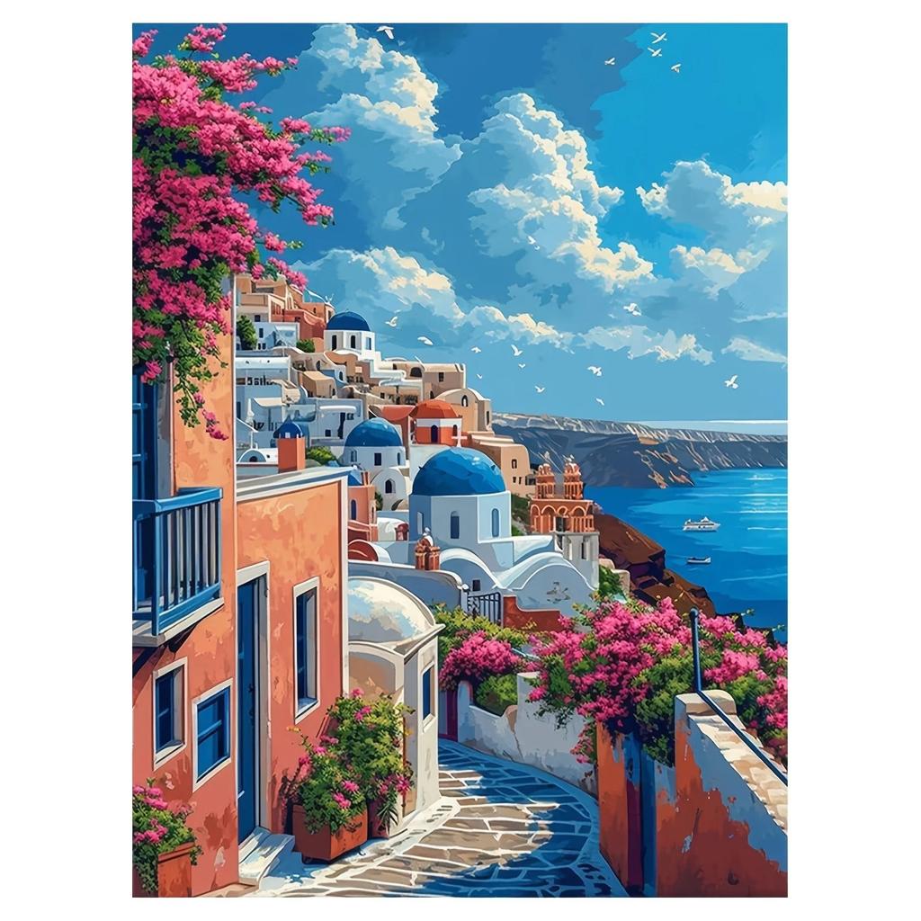 Colorful Coastal Cityscape Wall Art, Seaside Town Canvas Print, Wall Decor Art, Home Decor,Holiday Deco, Perfect Gift