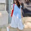 Women's Summer Korean Style Color-Block Spliced Long Shirt Dress - Loose Fit & Slimming with Irregular Design