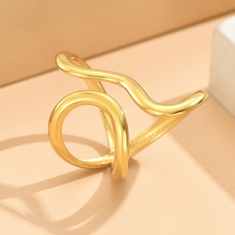 

Stainless Steel Gold Color Rings for Women Men 2025 Colorfast Popular Party Personalized Exaggerated Charms Zircon Gifts