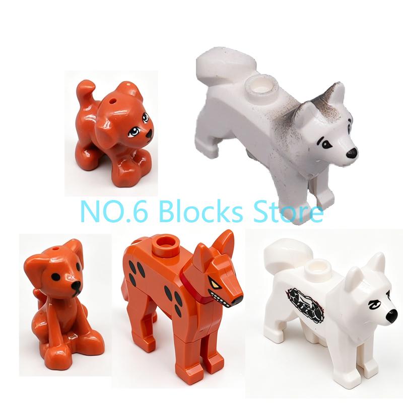 MOC Animal Building Blocks Sheep Dog Wolf Dolphin Pig Whale Elephant Educational Small Particle Zoo Scene Gift DIY Brick Toy S15