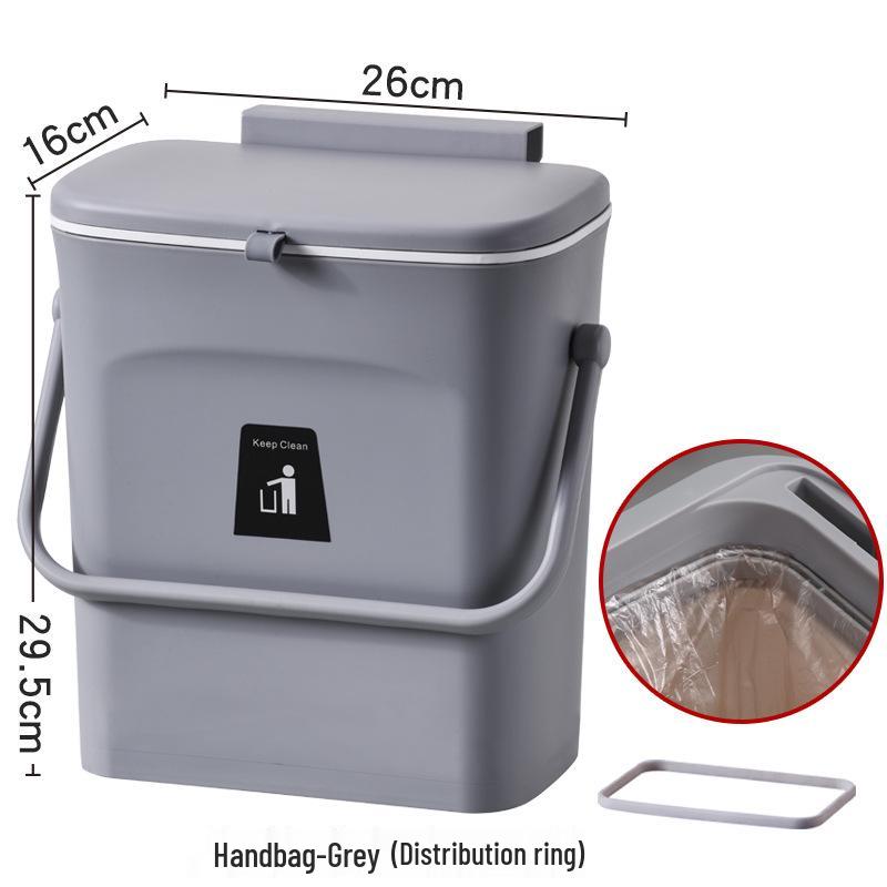 Hanging Kitchen Trash Can with Sliding Lid and Inner Bucket for Household Use