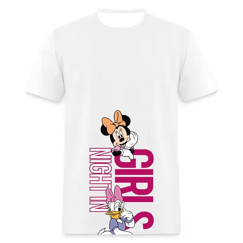 White Short Sleeves T-Shirt For Women Men Disney Mickey Minnie Cotton New In Tops & Tee Fashion Clothing Daily Casual Streetwear