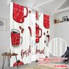2pcs,2D Plane Printing Creative Curtains Freshly Sweet Coffee Mugs (2) Polyester Easy Install (without Rod) Art Deco Festive