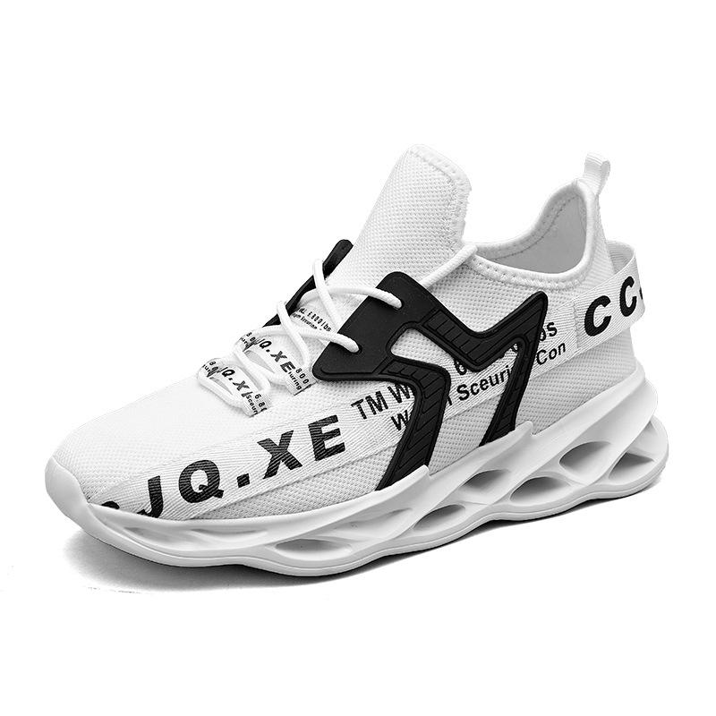 

Сверхлегкие спортивные мужские кроссовки большого размера, дышащие с верхом из ткани Flyknit, легкие кроссовки для папы, повседневные студенческие кроссовки с лезвиями для бега, мужские 39 белый