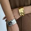 Wide Metal Bangles Women Vintage Punk Arm Bracelet Grunge Steampunk Jewelry Fashion Wrist Jewelry for Daily Party