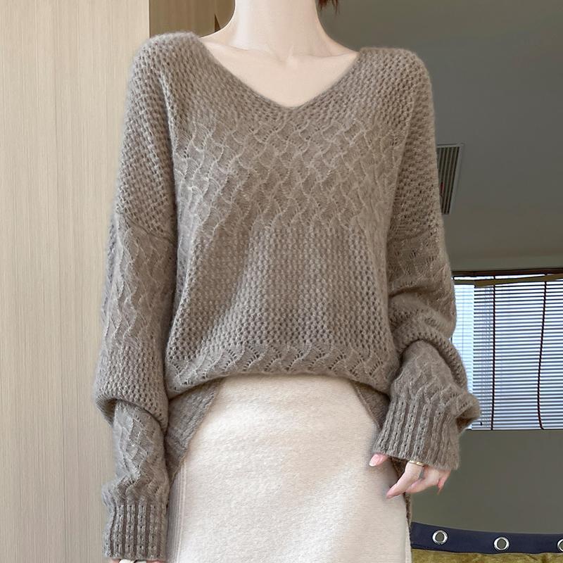 Women's Cashmere Sweater Qinghe Cashmere 30% Cashmere 70% Wool Autumn and Winter Cashmere Pullover Hand-woven Soft and Warm
