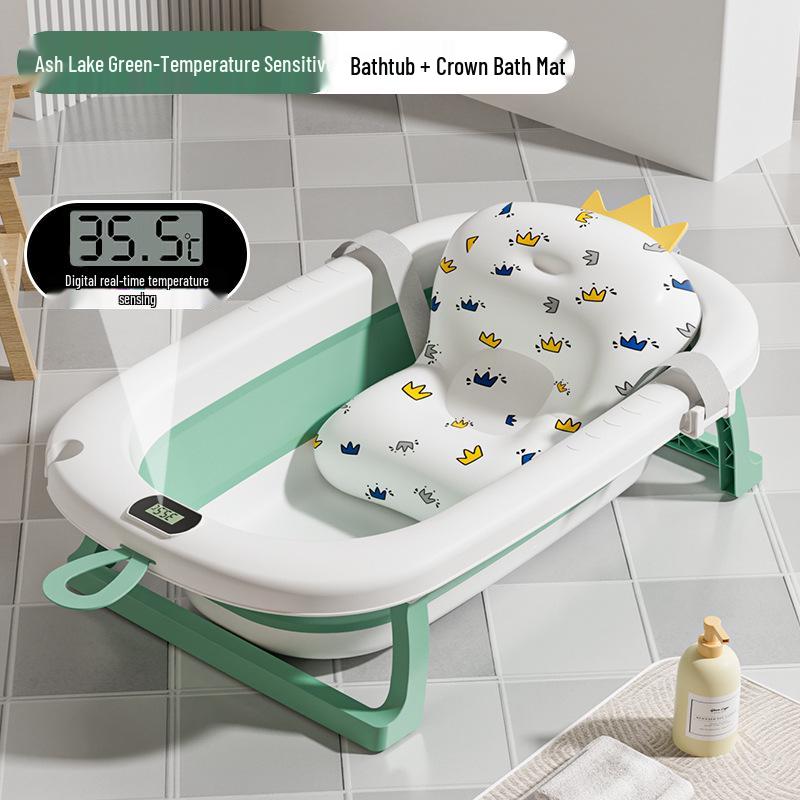 Foldable Baby Bathtub - Large, Sit or Lie for Kids, Newborn Bath Essentials for Home Use