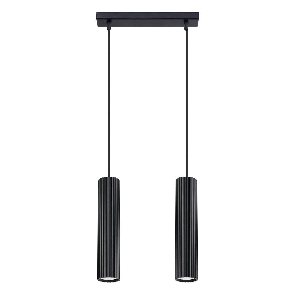 Lampa Wisząca Karbon 2 Gu10 Czarny Alu Sollux Sl.1574