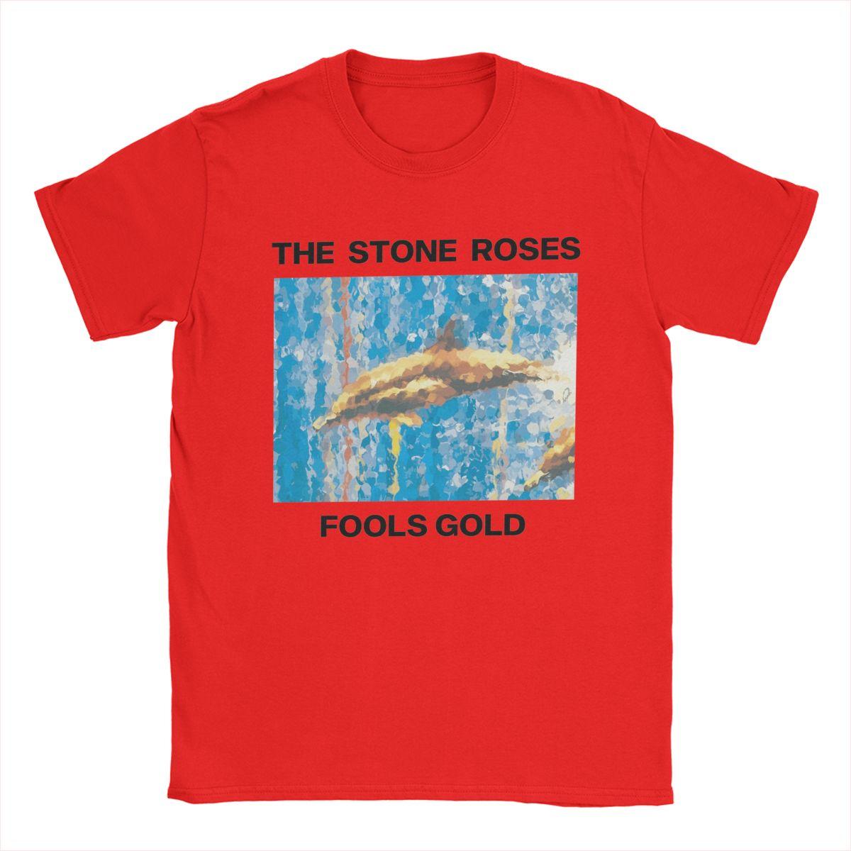 Новинка Футболка The Stone Roses Fools Gold для мужчин с круглым вырезом из чистого хлопка, футболки с коротким рукавом, графическая одежда S