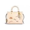 Rogue 25 Letter Embroidery Print Leather Shoulder Crossbody Tote Bag Medium Women Handbags Off-white C3873-B4IY