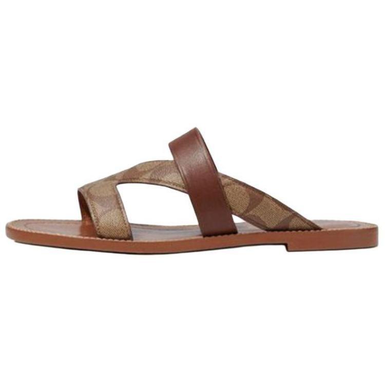 Coach Harlan Antibacterial Slide Slippers Women's Brown CA363-KHSD