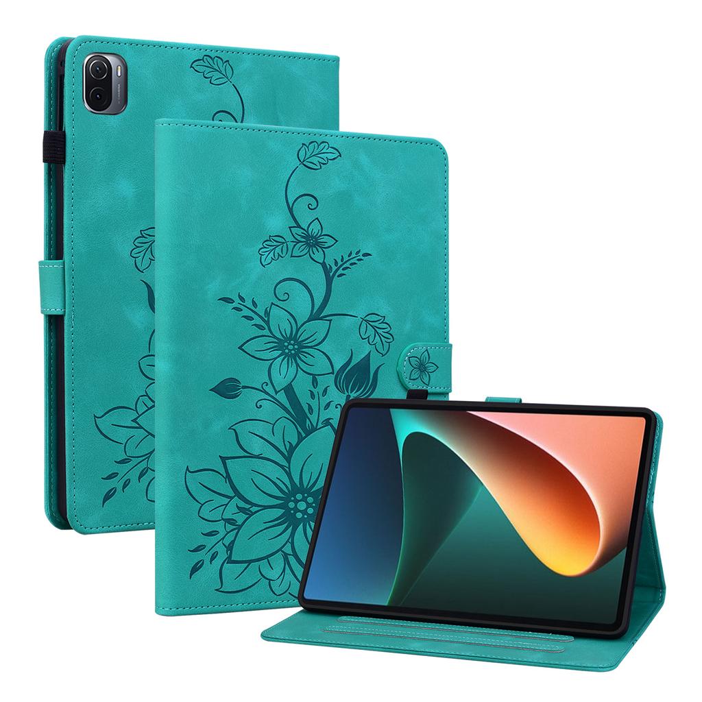 For Xiaomi Pad 5 / Xiaomi Pad 5 Pro (It's not Xiaomi Pad 5 Pro 12.4). PU Leather Exquisite Floral Embossed Design Tablet Case