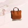 Cowhide Large Capacity Commute Tote Bag - Versatile High-End Handbag, Shoulder/Crossbody Bucket Style