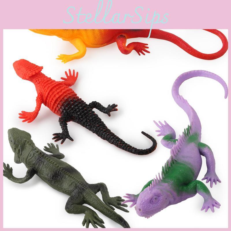 Lifelike Pvc Chameleon Animal Model Toy For Children Featuring Press To Produce Sound