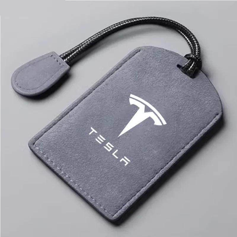 Samolepka na auto Tesla Semišový obal na NFC klíčovou kartu do auta Kryt Klíčenka Držák Obal na klíče Pro Tesla Model 3 Y 2020 Klíčenka Styling auta
