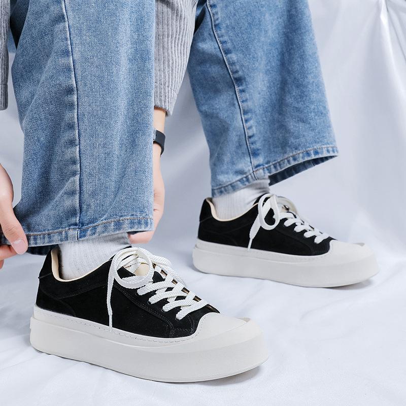 Herrenschuhe Retro Board Schuhe Herren vielseitige dicksohlige höhenverstärkende Freizeitschuhe trendige atmungsaktive Low-Top Schuhe 77761-R