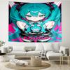 Custom Name Hatsune Miku Print Tapestry, Backdrop, Easy Setup, Ideal for Bedroom, Office & Living Room, with Aesthetic Wall Hanging Decor.
