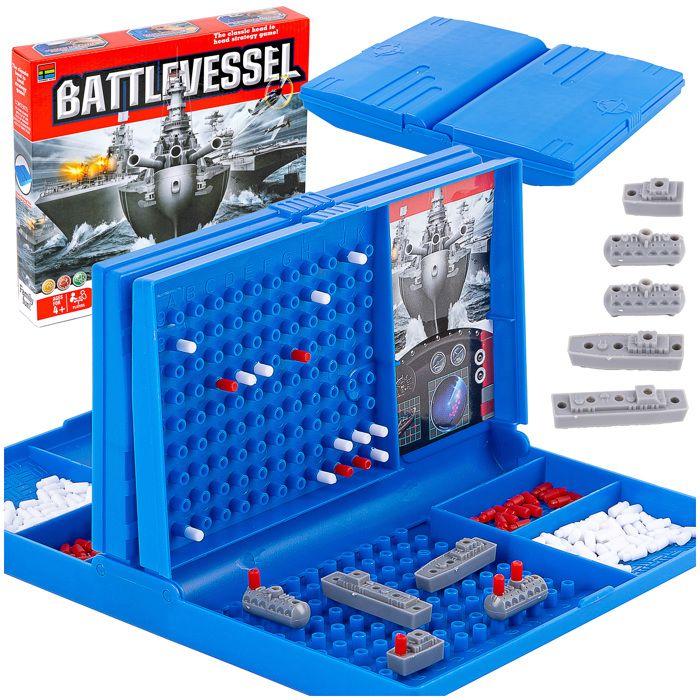 BANKSHELL – Jeu Bataille Navale En Valise, 2 Joueurs, Marqueurs Inclus – Développe Logique Et Réflexion