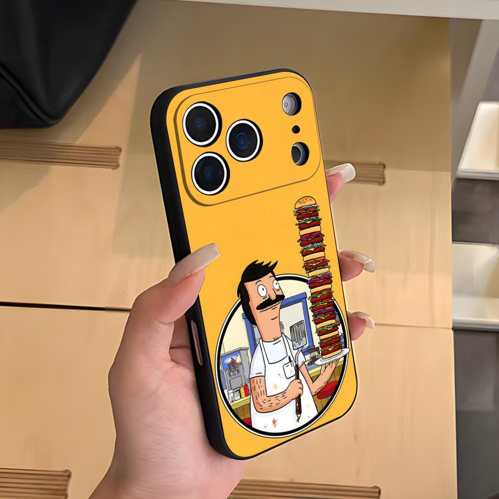 Coque de téléphone B-Bobs B-Burgers Pour IPhone 17 Air 16 E Pro Max 15 14 13 Mini 12 Pro 11 Max Plus Coque Souple Noire