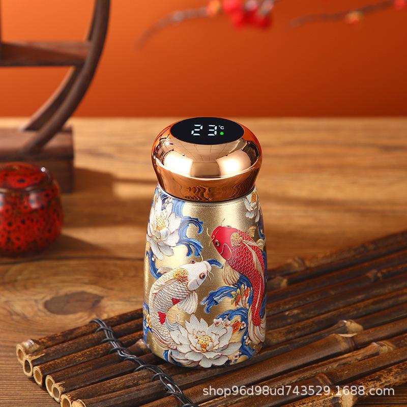 2026 Year of the Horse New Smart Gift Thermos Cup Light Luxury Retro Stainless Steel Portable Creative Pocket Mini Water Cup