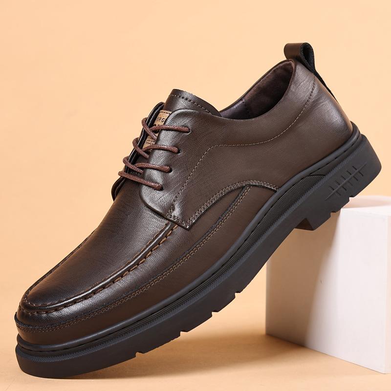 Business break men's shoes platform sewing line retro dress business men's leather shoes men's casual shoes