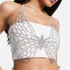 Nueva Cadena de Bra de Mariposa Sexy con Pedrería, Tendencia de Fiesta en Club Nocturno Cadena Corporal Brillante de Cristal Para Mujeres