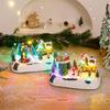 Resin Christmas Music Box With Duals Light Sound Functions Easy To Display Desktop Decoration Party Supplies