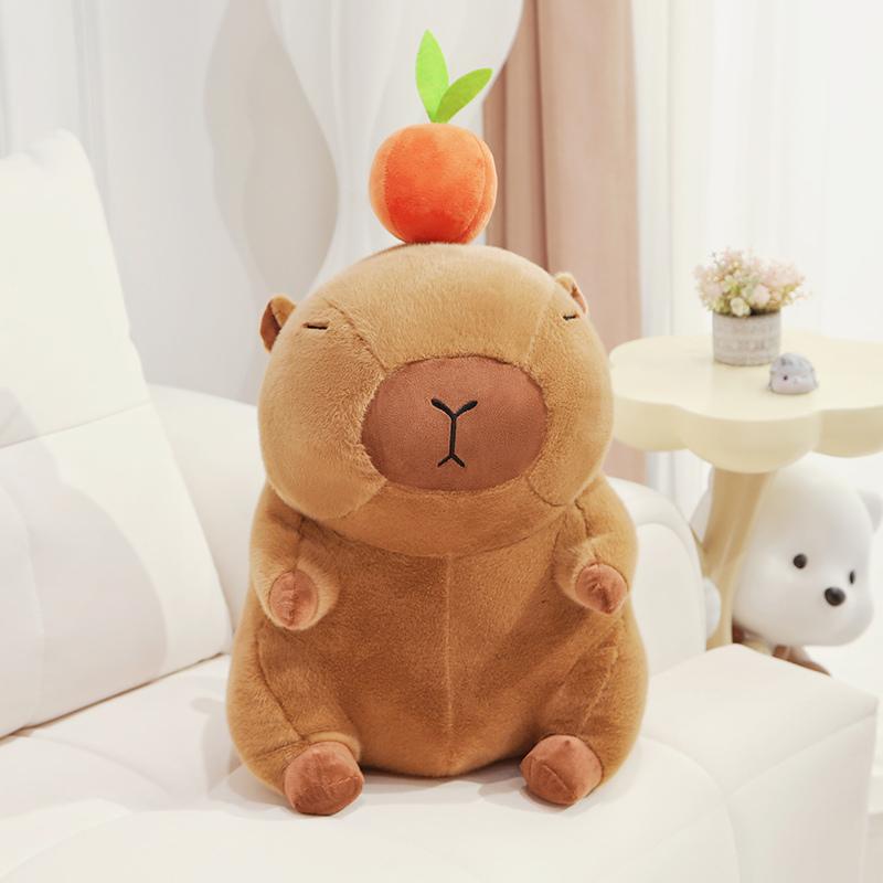 25cm Zittende Bruine Capybara Pop Pluche Speelgoed Gevuld Gesloten Ogen Kawaii Dier Pluche Knuffel Verjaardagscadeau 25cm