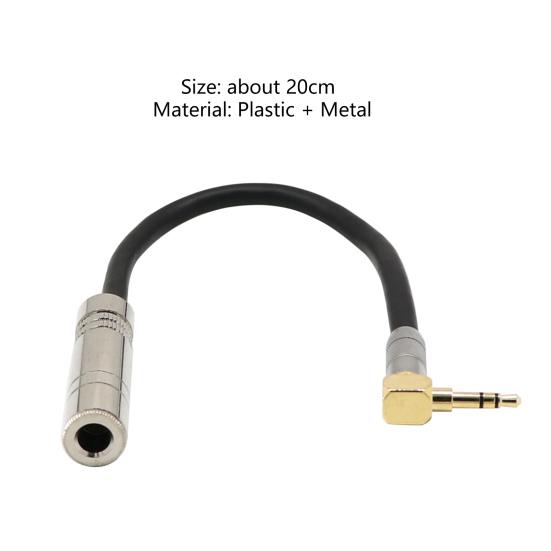 Audio Cable 90 Degree Right Angle High Fidelity 0.2m 3.5mm To 6.5mm/6.35mm AUX Extension Cord for Microphone