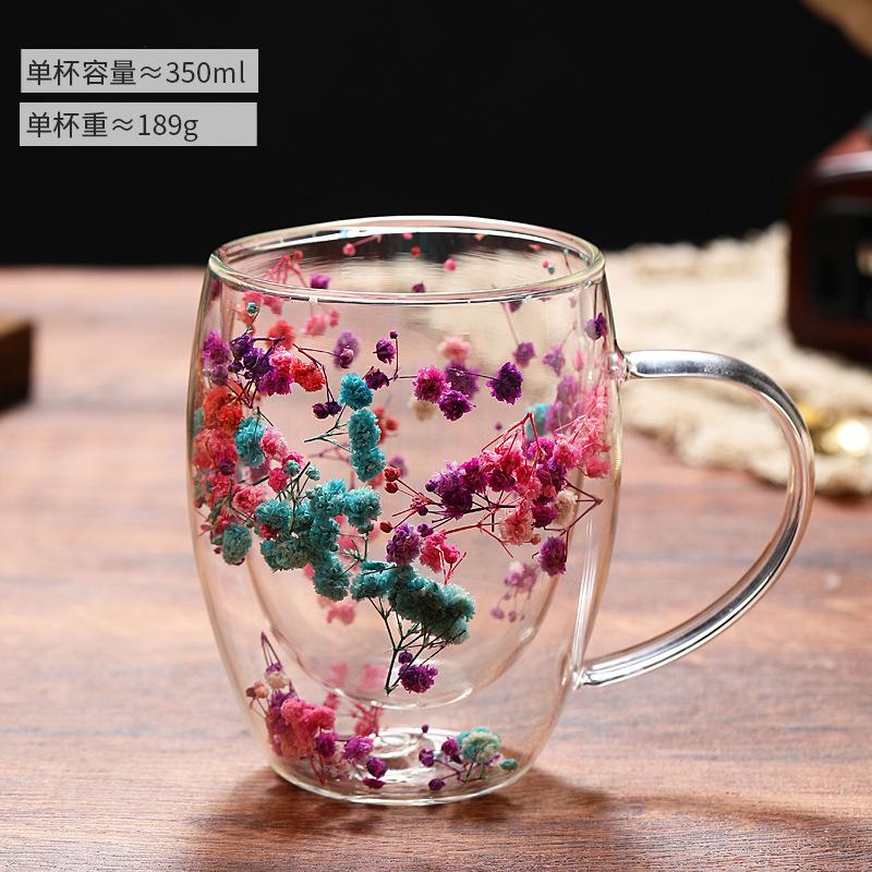 350ml Creative Double Wall Coffee Mug Juice Milk Cups High Borosilicate Glass Cup Mugs with Handles Drinking Utensil Gifts