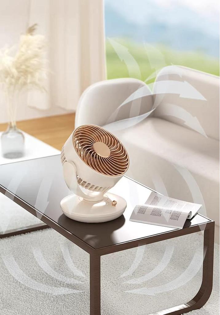 Rechargeable 2026 Mini Desk Fan with Head Shaking and Long Battery Life