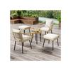 5-piece Lounge Garden Set, Consisting of 1 Dining Table, 2 Chairs, 2 Stools, Furniture, Rattan, Natural