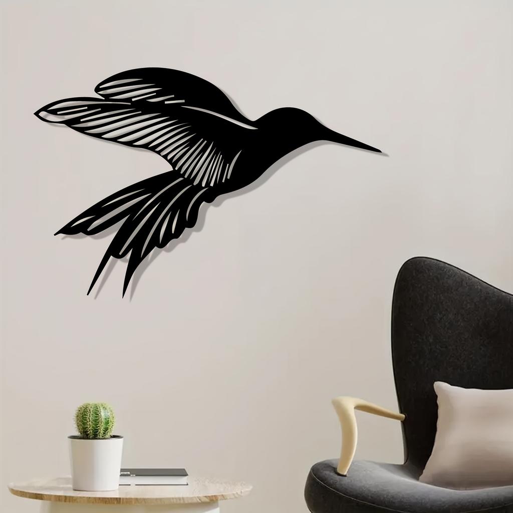 1pc Hummingbird Metal Wall Art, Weather Resistant Garden Statue Mural, Outdoor Fence Decor, Gift for Bird Lovers Valentine Day