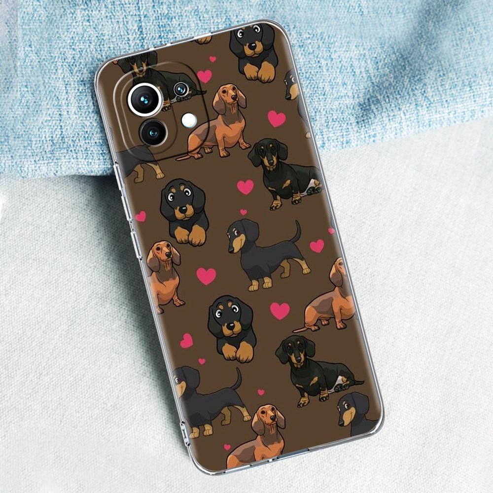 Phone Case For Xiaomi Mi 15 14 13 12 11 Lite 15T 13T 12T Pro Poco X7 X6 X5 Pro 5G X3 NFC F7 F6 F5 Cover Cute Dachshund Bulldog