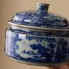 Creative Blue and White Porcelain Tea Cans Ceramic Candy Jars Vintage Ceramics Nuts Coffee Beans Medicinal Herbs Storage Jars