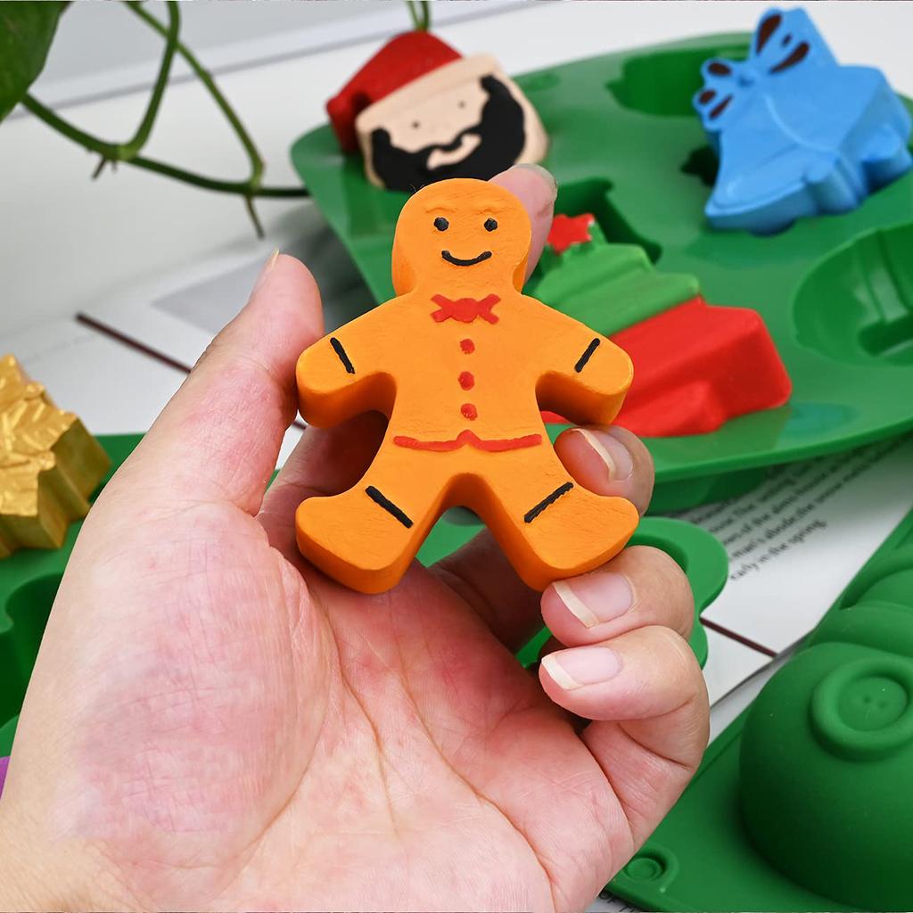 Christmas Silicone Molds Christmas Tree Santa Claus Gingerbread Men Snowmen Silicone Candy Molds Christmas Baking Molds