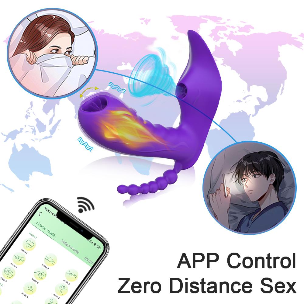 3 in 1 Wearable Vagina Vibrator for Women Clit Sucker APP Control Panties Vibrator G-Spot Clitoris Stimulator Sex Toy for Couples Dildo Masturbator
