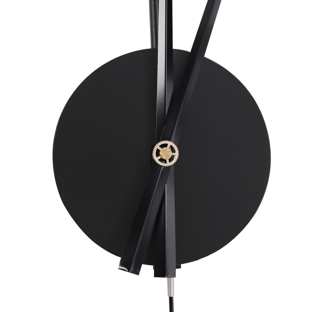 Silent Wall Clock 23.6 inch No Ticking, Modern Round Iron Decorative Clock for Living Room Bedroom Office, Battery Operated