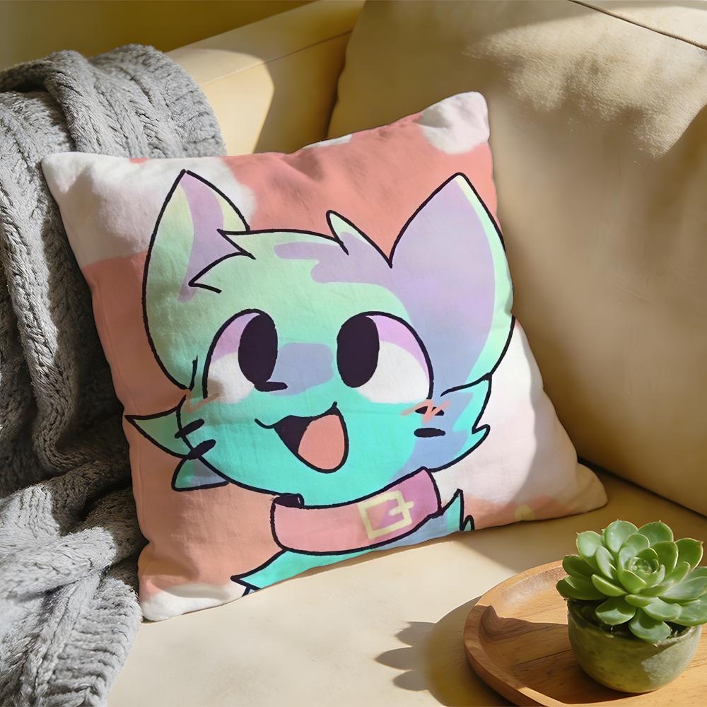 Cushion Cover  Washed Linen  Soft Breathable Decorative Case For Sofa Home BBoykisser Silly Cat Cute Pillow Cover