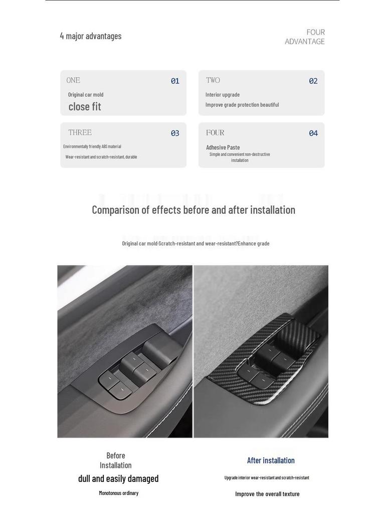 Tesla Model Y Window Lift Button Decorative Stickers