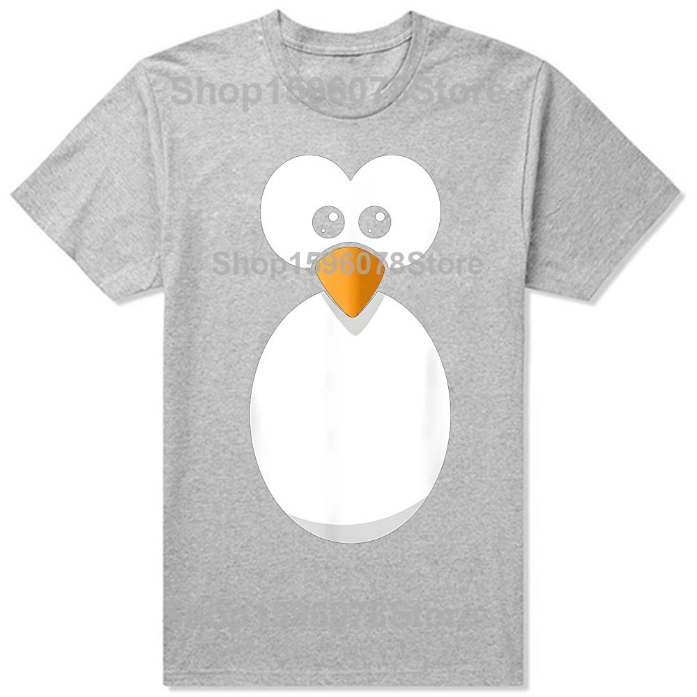 Funny Penguin Face Design or Easy Costume Black Penguin TShirt Unisex Summer Streetwear Tops Harajuku Cotton Camisas