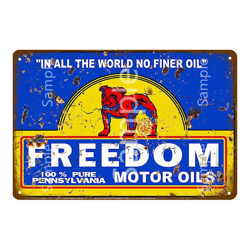 Vintage Gulf ESSO Mobil Racing Metal Tin Sign Wadhams Gasolines Motor Oil Garage Service Wall Decor Art Poster Wall Plaque YL055