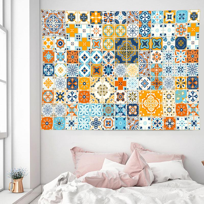 Hint Mandala Goblen Bohem Retro Geometri Polyester Duvar Asılı Masa Örtüsü Perde Battaniye Yoga Mat Battaniye Kumlu Plaj