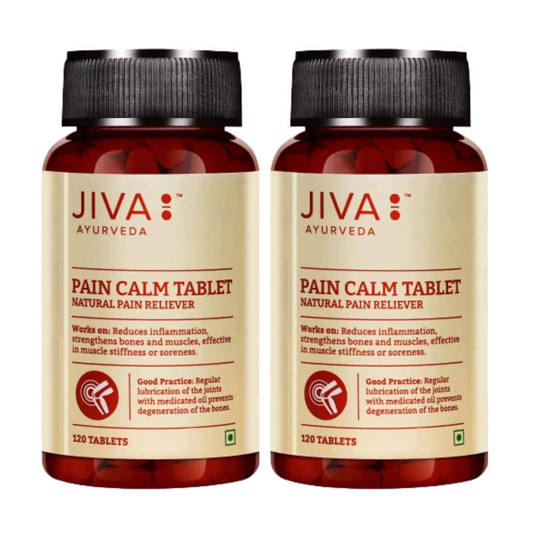 

Jiva Pain Calm Tablet 500mg 120 Tablets X Pack of 2 Natural Pain Relief for Joint and Muscle Comfort
