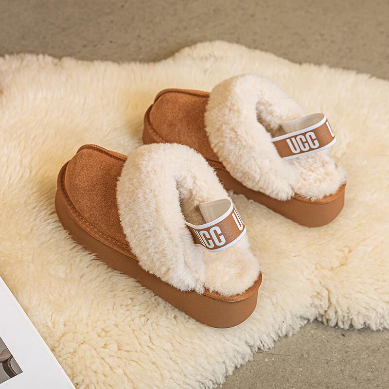 

Avant-Garde Women s Plush Thick-Soled Furry Slip-On Snow Slippers 40